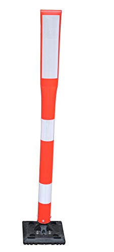Poste delimitador flexible de plástico naranja con base en plástico de gran flexibilidad y resistencia - Hipole