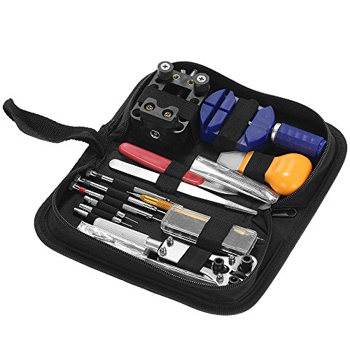 Profesional Kit de herramientas de reparación de relojes caso abridor enlace remover primavera Bar Relojero Extra juego w/bolsa de transporte