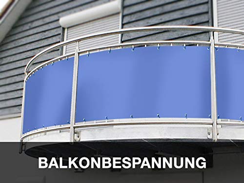 Protección visual para balcón (80 cm de altura) – Borde de balcón hecho a medida de PVC / lona de camiones | Vista – y resistente al viento | Extremadamente resistente (80 cm x 720 cm, gris RAL7004)