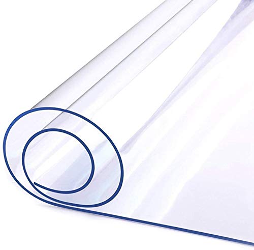 Protector de Mesa de Material Impermeable Transparente, Protector PVC para mesas de Cocina, mesas de Comedor, Mantel, Mesa de Escritorio Grosor 0.5mm(90x100cm/35.43x39.37in)