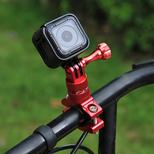 PULUZ 360 Grado Rotación Bicicleta de aluminio Bicicleta Adaptador de manillar Montaje con tornillo para GoPro HERO 6 / 5 / 4 / 3+ / 3/ 2/ 1 Sesión 5 / 4, Xiaoyi Sport Camera