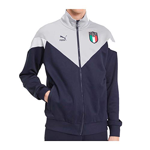 PUMA FIGC Italia Iconic MCS EM 2020 - Chaqueta para hombre (talla XL), color azul oscuro y gris