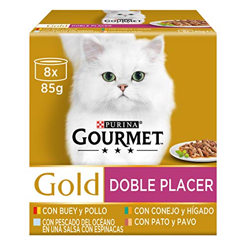 Purina Gourmet Gold Doble Placer comida para gatos Surtido 12 x [8 x 85 g]
