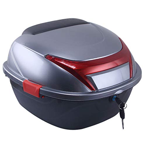 QINGZHUO Motocicleta topcase，Universal baúl de Moto Scooter Maleta，Universal, Grueso, Grande, Anti-vibración，Puede almacenar Cascos completos，Negro, Rojo Vino, Gris Plateado, Rosa