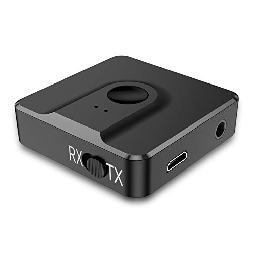 Receptor Bluetooth 5 Audio Adaptador Inalámbrico, Receptor y Emisor de Sonido Inivech 2 en 1 para Equipo de Música de Coche AUX, Sistema de Audio Doméstico, TV o Auriculares