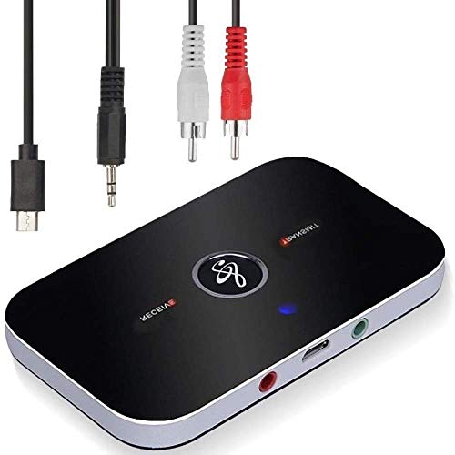 Receptor Transmisor Bluetooth,Ozvavzk Transmisor y Receptor Bluetooth Adaptador 5.0 Inalámbrico 2 en 1 Audio Kit con Salida Audio 3,5 mm RCA Audio