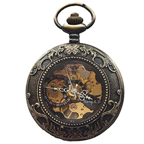 Relojes De Bolsillo para Los Hombres con Cadenas, Reloj De Bolsillo Mecánico Vintage Steampunk Diseño Clásico Liso para El Regalo del Día De Los Padres De Navidad