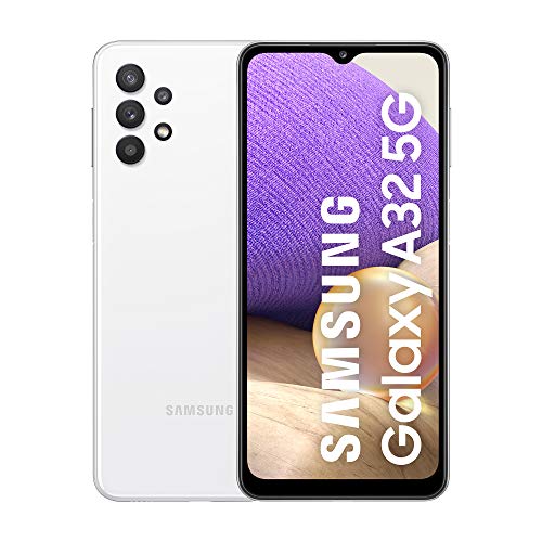 Samsung Galaxy A32 5G | Smartphone con Pantalla 6.5" Infinity-V HD+ | 4GB RAM y 64GB de Memoria Interna ampliables | Batería 5.000 mAh y Carga rápida | Color Blanco [Versión española]