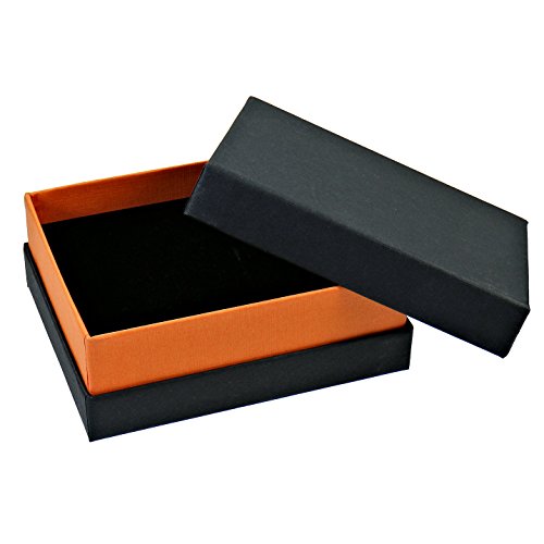 Schmuckboerse24 - Estuche para joyería, color negro/naranja, medidas: 10 x 8 x 4 cm