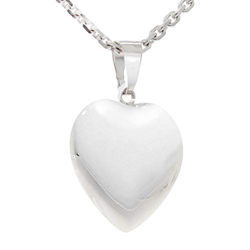 SELVA Collar con colgante de corazón de plata 925/rh, extensión (8 cm), ancho 16,2 x alto 16,9 x 2,7 cm, longitud de la cadena: 42-50 cm