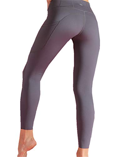 SERAPHY Leggings Deportivos para Mujer Pantalones Leggings de Cintura Alta con Bolsillo Fitness Yoga Gym Camping Ciclismo Running Pantalones Transpirables cómodos 9 Colores-GR-S