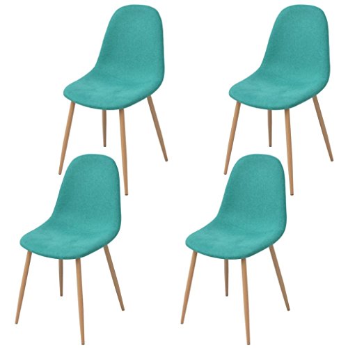 Sillas de Comedor 4 Unidades Tela Verde Sillas de Comedor 4 Unidades Tela Verde