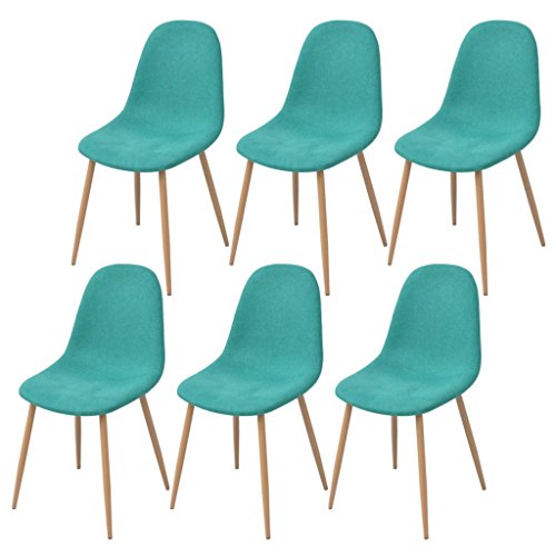 Sillas de Comedor 6 Unidades Tela Verde Sillas de Comedor 6 Unidades Tela Verde