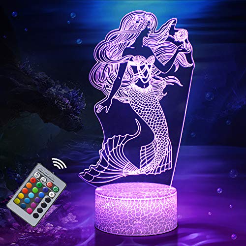Sirena Luz de Noche para niños, Juguetes de Sirena para Niña, Lámpara de Noche Táctil de 16 Colores con Control Remoto, Regalos de Vacaciones y Cumpleaños para Niños Decoración de Dormitorio Sirena Luz de Noche para niños, Juguetes de Sirena para Niña, Lámpara de Noche Táctil de 16 Colores con Control Remoto, Regalos de Vacaciones y Cumpleaños para Niños Decoración de Dormitorio
