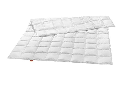 sleepling Premium plumas (fabricado en Alemania de lujo de 100% nuevo silberweißen Ganso extra ligero (275 gr. Peso de relleno), 155 x 220 cm, color blanco sleepling Premium plumas (fabricado en Alemania de lujo de 100% nuevo silberweißen Ganso extra ligero (275 gr. Peso de relleno), 155 x 220 cm, color blanco