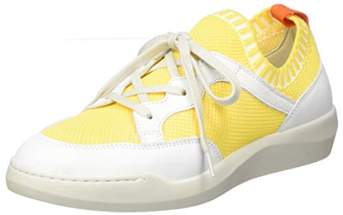 Softinos Beae565sof, Zapatillas sin Cordones Mujer, Multicolor (Blanco/Amarillo 000), 40 EU