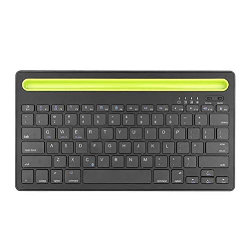SOLUSTRE Rechargeable Wireless Keyboard- Works with Windows and Mac Computers, Android and iOS Tablets and Smartphones- Black