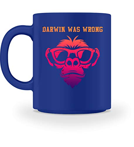 SPIRITSHIRTSHOP Darwin war ein Falscher Affe - Taza, diseño de Darwin war ein azul real 50/52