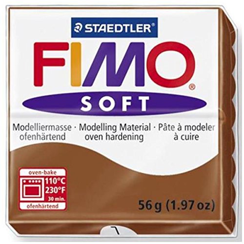 Staedtler FIMO Soft Arcilla de modelar 56g Marrón 1pieza(s) - Compuestos para cerámica y modelaje (Arcilla de modelar, Marrón, 110 °C, 30 min, 56 g, 55 mm)