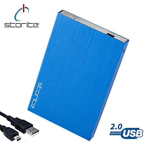 Storite Duro Externo portátil Hardrive HDD, 2.5" 2.0 USB Slim Disco Duro para Almacenamiento/Copia de Seguridad para computadora, portátil, PC, PS4, PS3, Xbox, Mac, CHROMEBOOK Azul 320 GB