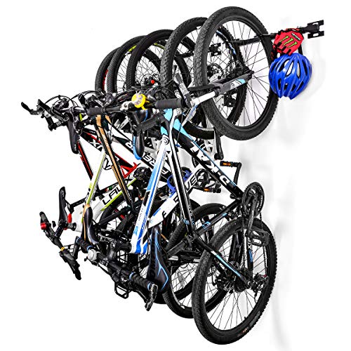 Sunix Soporte Bicicleta Suspensión, Soportes de Almacenamiento para Bicicletas Colgante hogar y Garaje Montaje en la Pared, Soporta hasta 5 Bicicletas, Paquete de 2