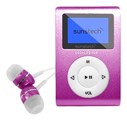 Sunstech DEDALOIII - Reproductor MP3 de 1.1'', 4 GB, color rosa