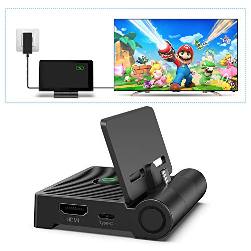 Switch Dock para NS Switch, innoAura Base de Conexión de TV Plegable para Switch, Base de Carga Portátil con Puerto HDMI, Puerto de Entrada USB C y Puerto USB 3.0, Reemplazo para NS Switch Dock