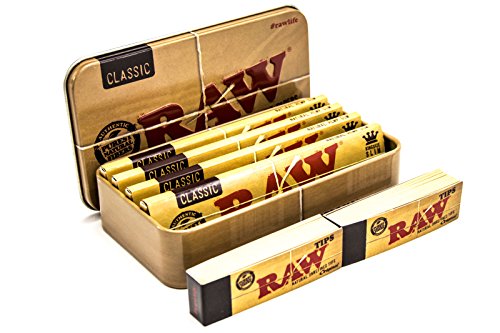 Tabaco, Cigarrillo Caja de Raw | 4 Papeles Smoking Extra Grande Classic | 2 Filtros de Raw