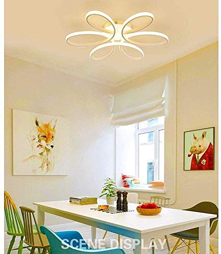 Techo de la lámpara LED, Flor techo de la forma creativa de la lámpara de techo lámpara de techo de acrílico blanco de aluminio cubierta Salón/comerdor 85W luz de techo regulable, regulable