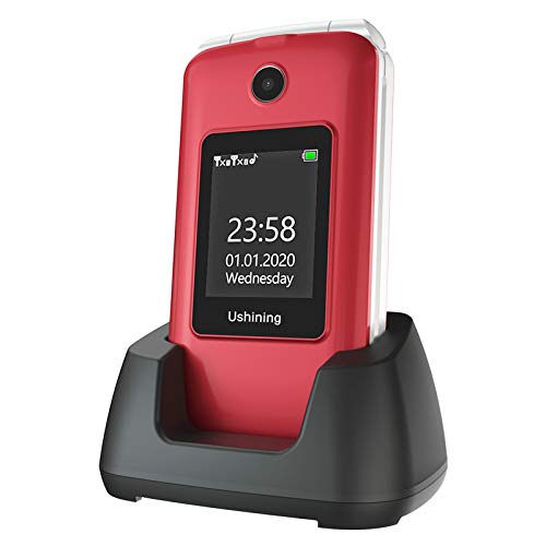 Telefono Movil para Mayores Teclas Grandes con Tapa Pantalla de 2,8 + 1,8 Pulgadas Tecla de Emergencia Botón SOS Cámara Fácil de Usar para Ancianos, Ukuu gsm Telefono Movil Rojo Telefono Movil para Mayores Teclas Grandes con Tapa Pantalla de 2,8 + 1,8 Pulgadas Tecla de Emergencia Botón SOS Cámara Fácil de Usar para Ancianos, Ukuu gsm Telefono Movil Rojo