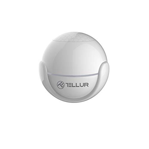 Tellur Smart - Sensor de movimiento WiFi inalámbrico, sensor de movimiento PIR, controlable mediante aplicación, no requiere concentrador, redondo, diámetro de 5 cm, color blanco