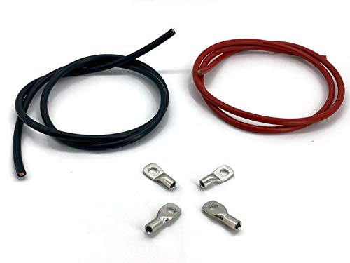 Terminal de cable 10 mm2 m6 4x conjunto con 1m de cable rojo y negro Sección transversal 10mm2