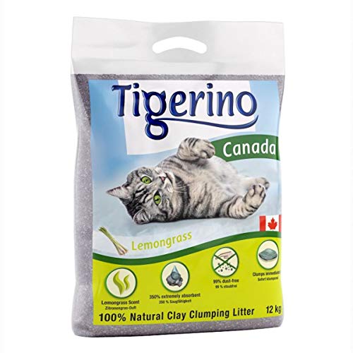 Tigerino Canada - Arena para Gatos con Aroma a limoncillo, 12 kg, Hecha de gránulos de Arcilla Natural Fina, sin Polvo, 100% Natural, con Soporte Tigerino Canada - Arena para Gatos con Aroma a limoncillo, 12 kg, Hecha de gránulos de Arcilla Natural Fina, sin Polvo, 100% Natural, con Soporte