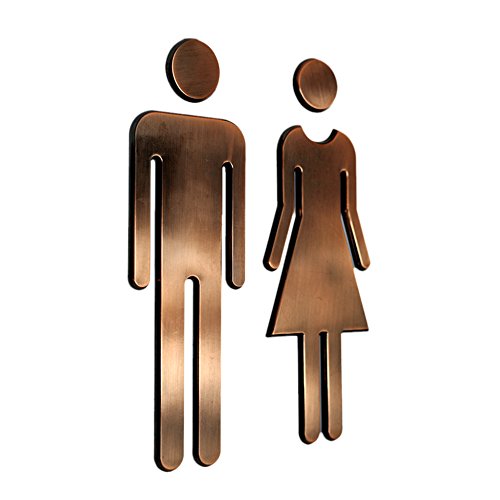 Tocone Adhesivo Acrílico Señales Baño Signo Mujer Hombre Placa Puerta WC Señalización Aseos 6,5x20cm