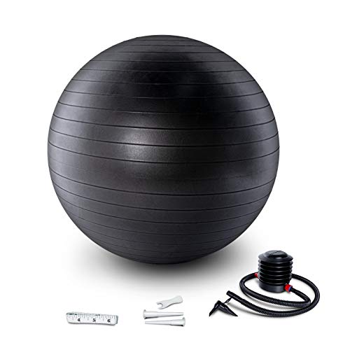 Toncur Balón de Ejercicios Anti-Explosión 75 cm, Pelota de Pilates Anti-Slip, Fitness Yoga Ball, Estabilizador de balón de Equilibrio Resistente con Bomba Rápida