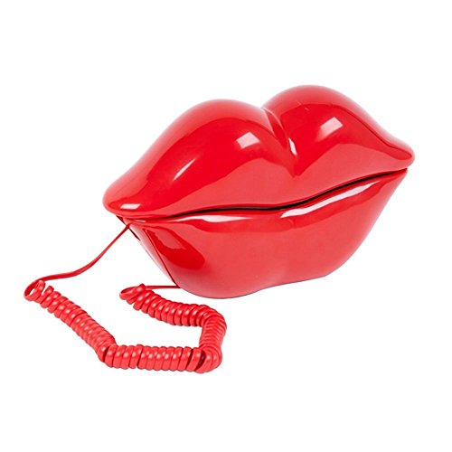 TOOGOO（R） Labios Diseno Telefono Novedad Sexy Rojo Boca Telefono con Diseno de Labios del Hogar por Cable Telefonico