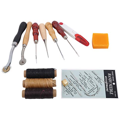 unknow Liangwan - Juego de herramientas de cuero para manualidades (cuero, kit de herramientas de artesanía, accesorios de costura