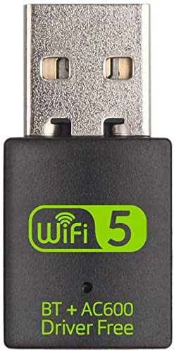 USB WiFi Bluetooth Adaptador, WiFi Antena 600Mbps Doble Banda 2.4G / 5.8G Bluetooth 4.2 Wireless WiFi Dongle Receptor Externo Mini Dongle Tarjeta de Red para PC Laptop Desktop Win10 / 8 / 8.1 / 7