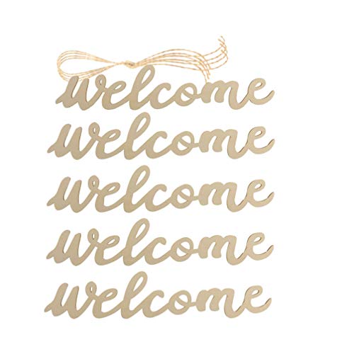 VALICLUD Bienvenido Signo de Madera Carta Bienvenido 5 Unids Bienvenido Letras de Madera Piezas para Bricolaje