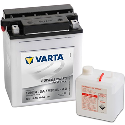 Varta 549662 Powersports Freshpack Batería de Motocicleta, 12V, 14 Ah, YB14L-A2