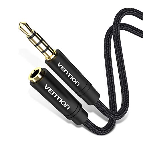 VENTION Headphone Extension Cable Aux Stereo Jack Cable 3.5mm Audio Extension Cable Stereo Audio Cable,Gold Plated Nylon Braid Cord for Headset/TV/Laptop/Phone/Nintendo Switch/Car/PS4/Xbox