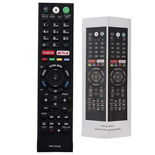 VINABTY RMF-TX310E Control Remoto de Voz Reemplazo Apto para Sony TV KD-43XF7596 KD-49XF9005 KD-55XF8096 con Botones Google de Netflix
