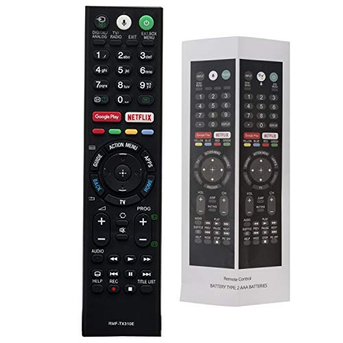 VINABTY RMF-TX310E Control Remoto de Voz Reemplazo Apto para Sony TV KD-43XF7596 KD-49XF9005 KD-55XF8096 con Botones Google de Netflix VINABTY RMF-TX310E Control Remoto de Voz Reemplazo Apto para Sony TV KD-43XF7596 KD-49XF9005 KD-55XF8096 con Botones Google de Netflix