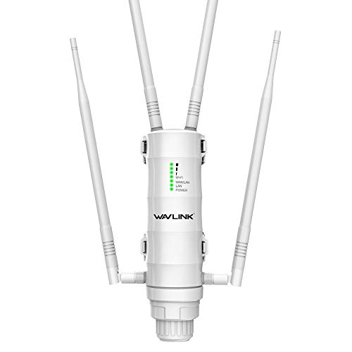 WAVLINK Punto de acceso inalámbrico AC1200 de gran alcance al aire libre resistente a la intemperie, doble banda 2,4 + 5 G 1200 Mbps WiFi AP/repetidor/router 3 en 1 con PoE, puerto Gigabit