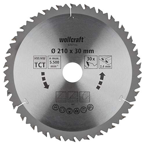 Wolfcraft 6737000 disco de sierra circular HM, 30 dient, serie marrón PACK 1, 210x30x2.4mm