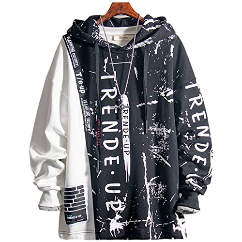 XIAOYAO Hombre Sudadera con Capucha Deportiva Manga Larga Hoodie (Negro, 2XL (Altura: 175-180 cm - Peso: 60-75 kg)) XIAOYAO Hombre Sudadera con Capucha Deportiva Manga Larga Hoodie (Negro, 2XL (Altura: 175-180 cm - Peso: 60-75 kg))