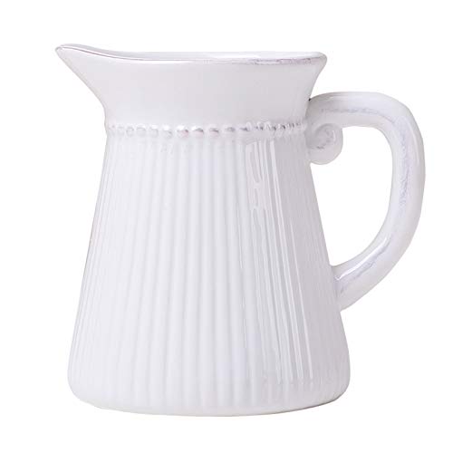 XU.HOME-vases Jarrón de cerámica blanco, estilo retro mesa de comedor decorativo con forma de hervidor de agua (tamaño: 16 x 15 cm)