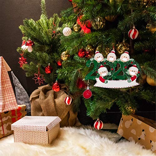 YancLife 2 adornos de Navidad, decoración personalizada del hogar para una familia de cinco, recuerdos característicos del árbol de Navidad, bolas de regalo creativas para niños