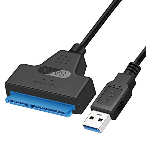 YiYunTE Cable Adaptador USB 3.0 a SATA 2.5 para Disco Duro 2.5 SSD HDD Cable Conversor USB a SATA Convertidor Externo SATA III Convertidor con UASP Hard Drive Adapter USB SATA III de 22 Pines