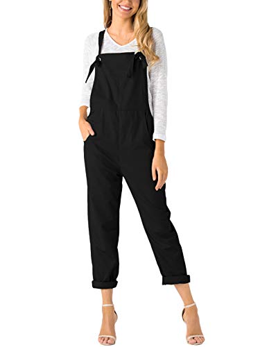 YOINS - Mono holgado para mujer, estilo retro, con bolsillos, con tiras, sin mangas, pantalón largo Negro-nuevo L YOINS - Mono holgado para mujer, estilo retro, con bolsillos, con tiras, sin mangas, pantalón largo Negro-nuevo L